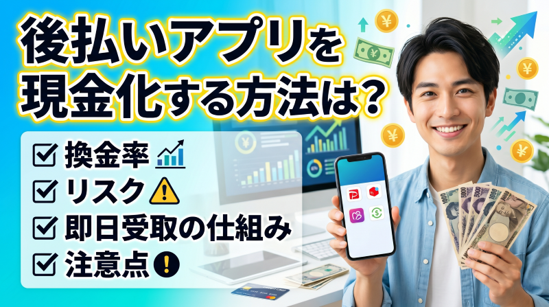 後払いアプリを現金化する方法は？換金率・リスク・即日受取の仕組みと注意点