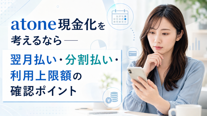 atone現金化を考えるなら―翌月払い・分割払い・利用上限額の確認ポイント