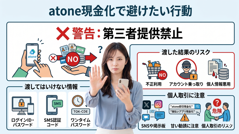 atone現金化で避けたい行動