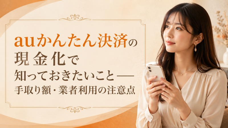 auかんたん決済の現金化で知っておきたいこと―手取り額・業者利用の注意点