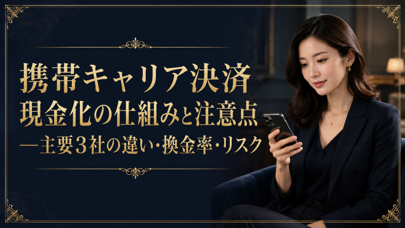 携帯キャリア決済現金化の仕組みと注意点―主要3社の違い・換金率・リスク