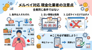 メルペイ現金化業者の注意点