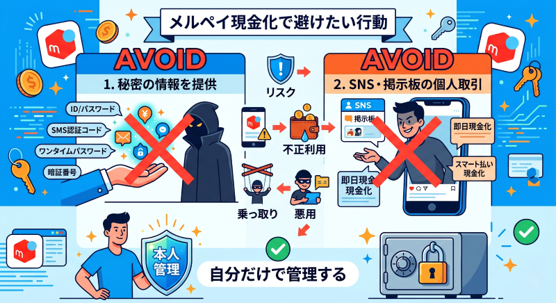 メルペイ現金化で避けたい行動