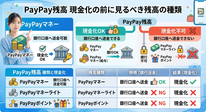 PayPay残高 現金化の前に見るべき残高の種類
