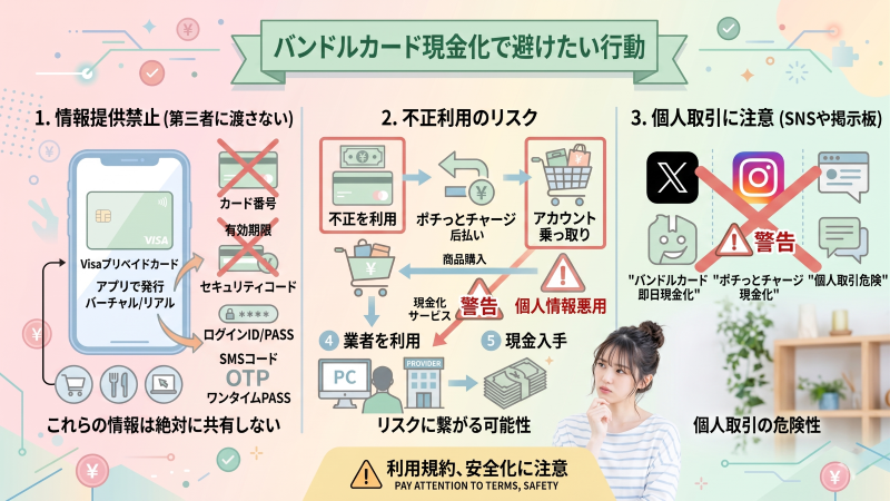 バンドルカード現金化で避けたい行動